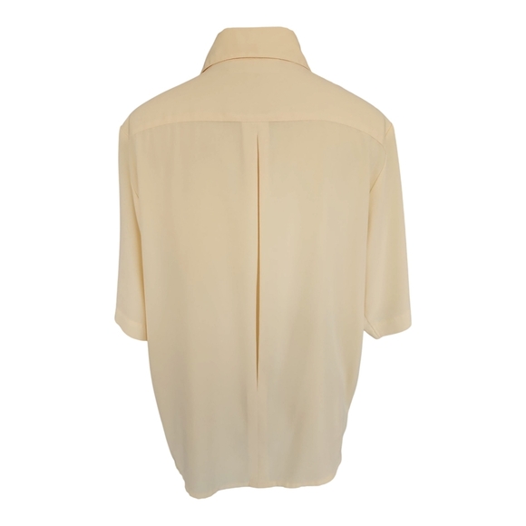 Vintage Yves St. Clair Light Yellow Blouse – Size 8P, Pleated Front, Elegant - Picture 3 of 12